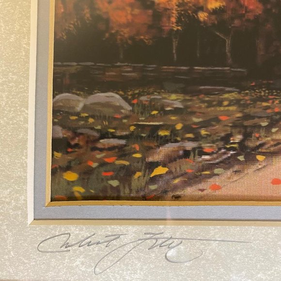 Wood Framed Robert L. Foster Art Print of A Country Road And Fall Color - Picture 3 of 11